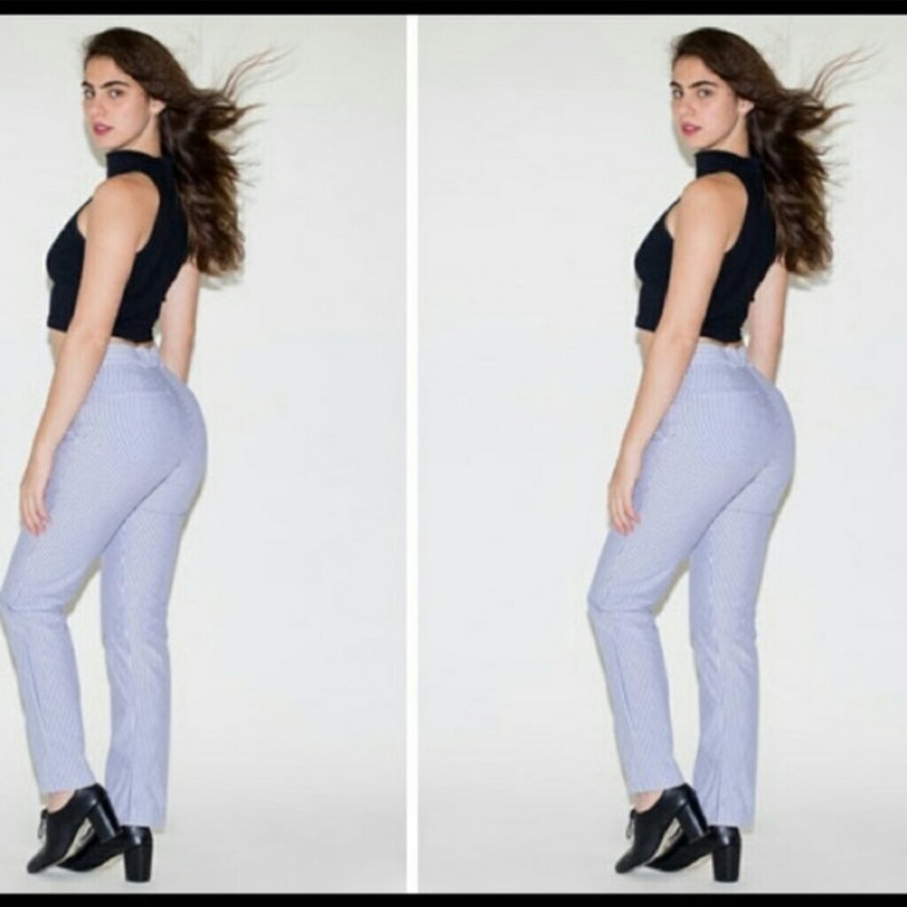 American Apparel Blue and White Striped Pants 30